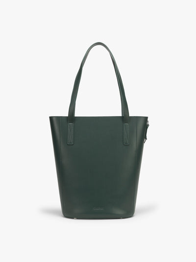 CALPAK Haven 14 inch Laptop Bucket Bag in dark green Forest front view; ABU2501-FOREST view 1