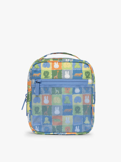 Colorful organizer with Miffy and zoo animals print for the CALPAK Everything Cube; ACE2401-MIFFY-BLUE-ZOO-TRIP view 1