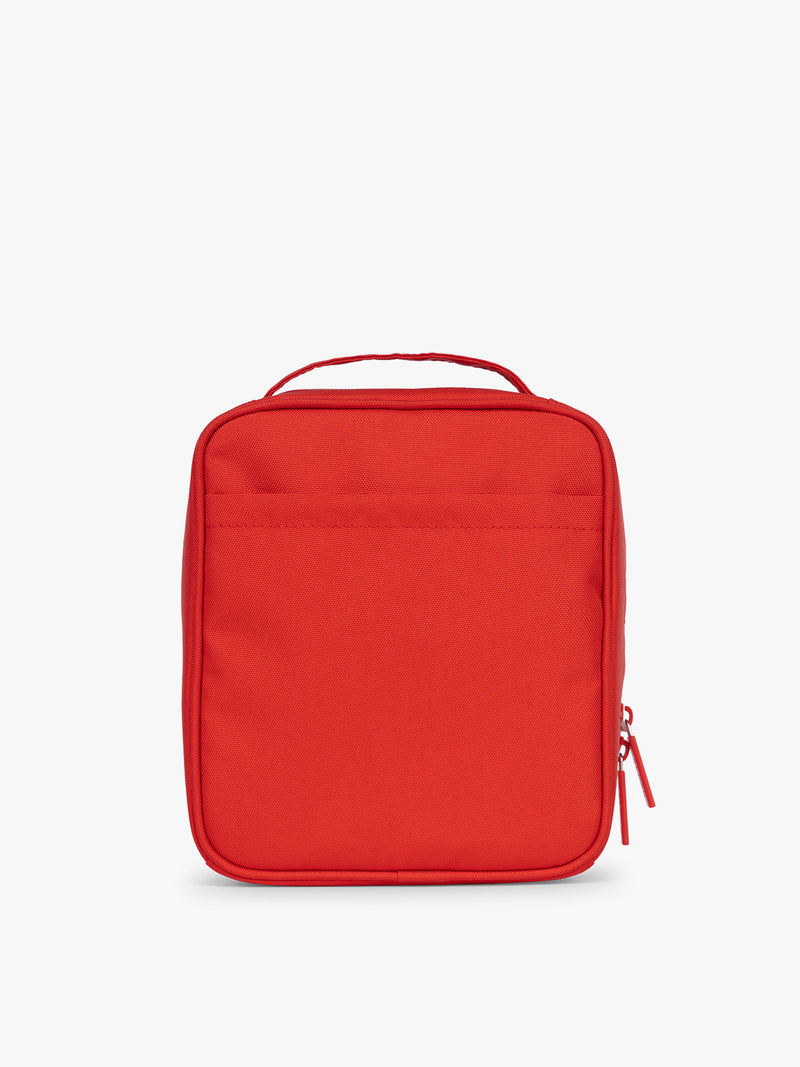 Backside of CALPAK Everything Cube in red Tomato