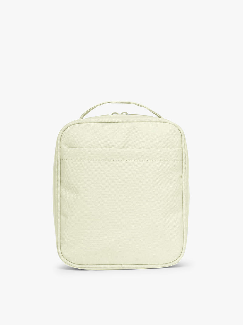 Backside of CALPAK Everything Cube in light green Celadon