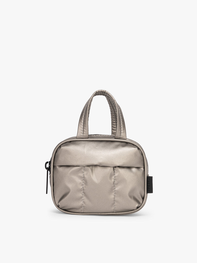 CALPAK Luka Duffel Zip Bag Charm in dark silver Gunmetal