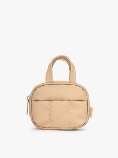 CALPAK Luka Duffel Zip Bag Charm in beige Latte; ALK2501-LATTE view 1