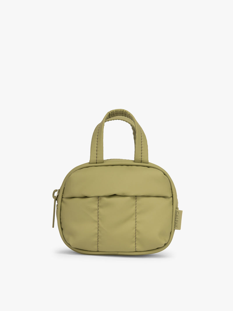 CALPAK Luka Duffel Zip Bag Charm in green Pistachio