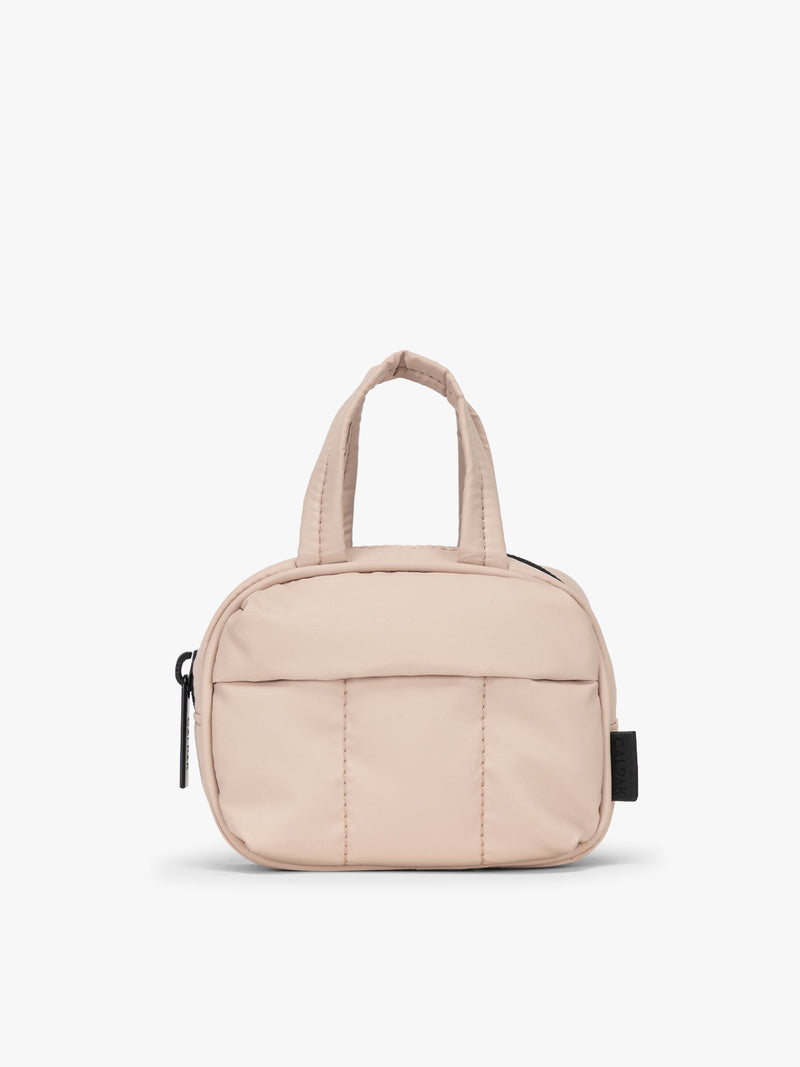 CALPAK Luka Duffel Key Pouch in pink Rose Quartz