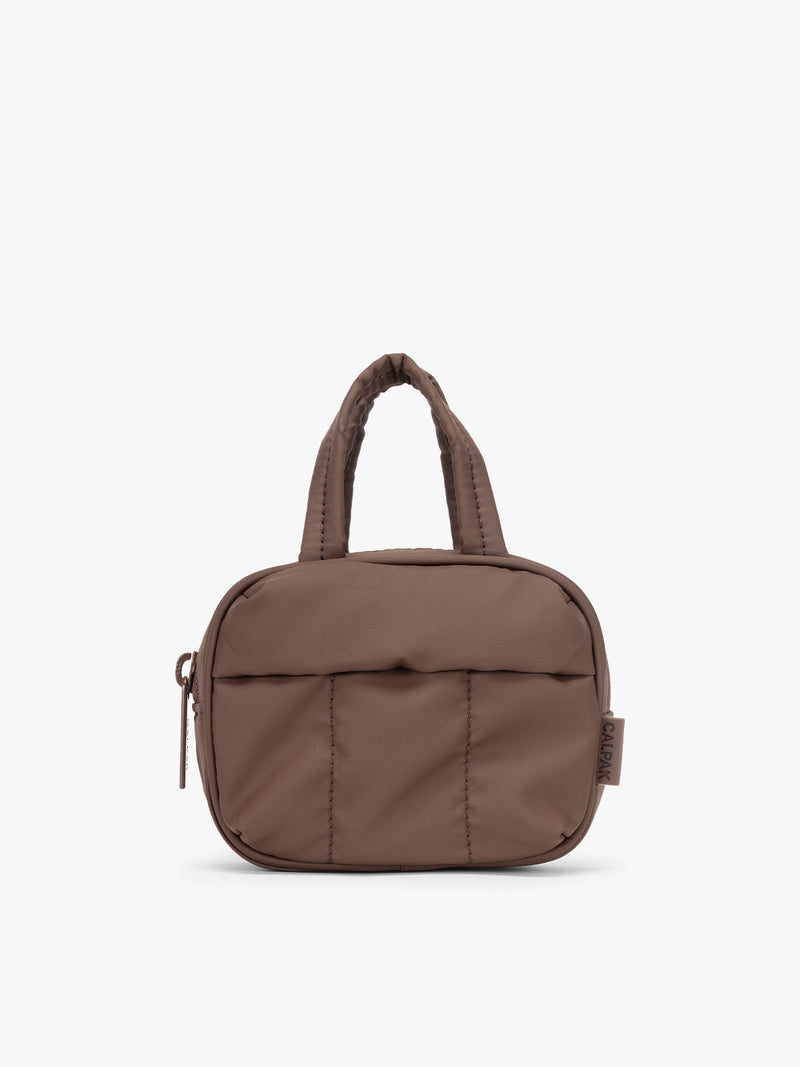 CALPAK Luka Duffel Key Pouch in brown monochrome Walnut