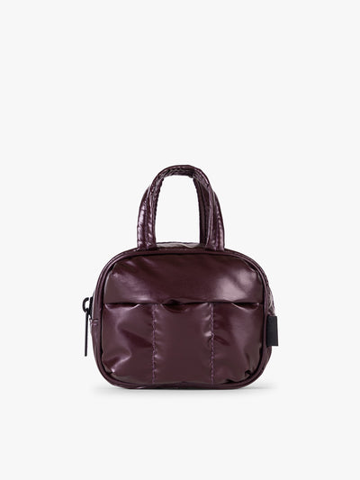 CALPAK Luka Duffel Key Pouch in maroon Glazed Dark Cherry on a white background; ALK2501-GLAZED-DARK-CHERRY view 1