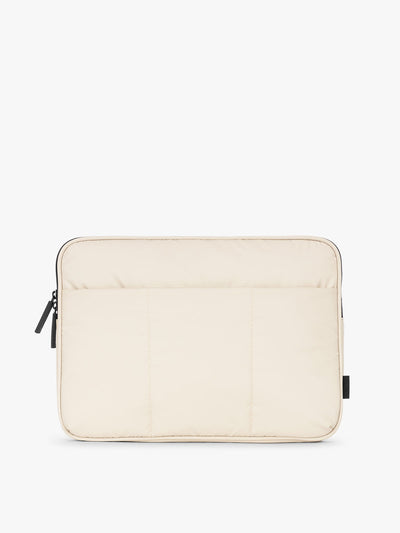CALPAK Luka 14 Padded Laptop Sleeve with soft, puffy exterior in oatmeal; ALL2401-OATMEAL view 1
