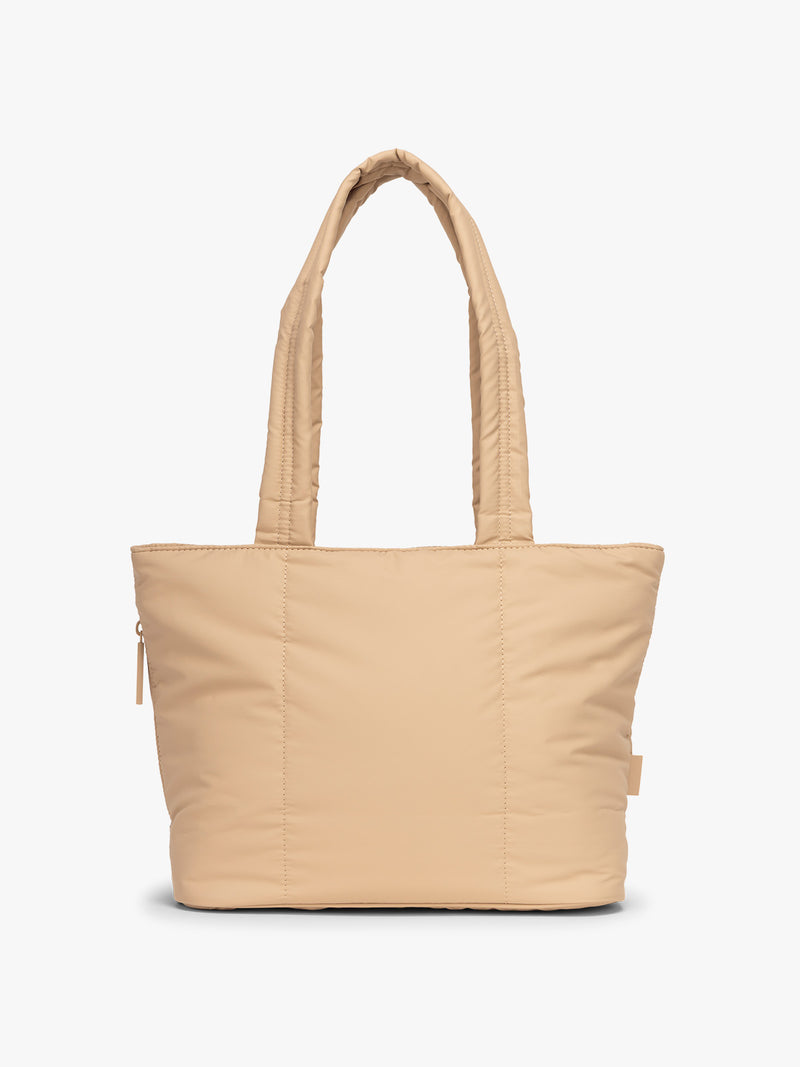 CALPAK Luka Mini Tote in beige Latte on a white background