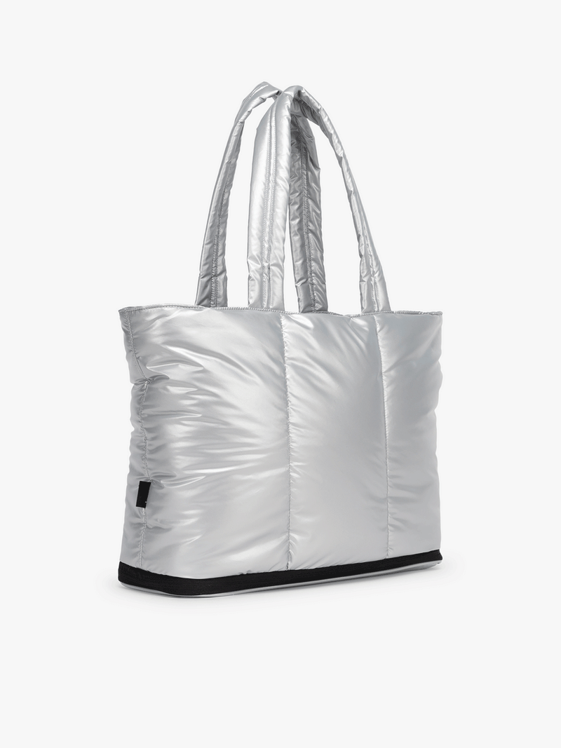 Gif of CALPAK Luka Expandable Tote in Silver