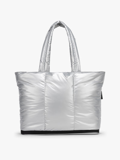 CALPAK Luka Expandable Tote in Silver; ALT2201-SILVER view 1