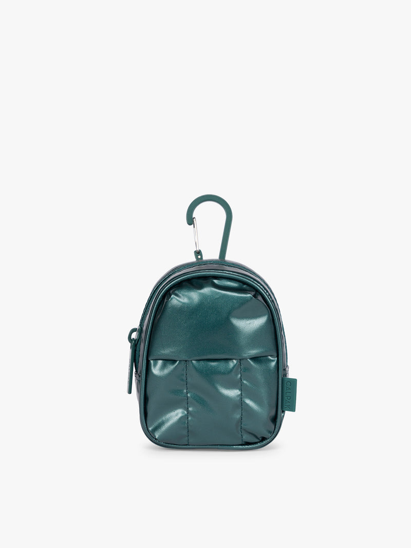 CALPAK Luka Backpack Zip Bag Charm in dark green KALE