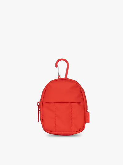 CALPAK Luka Backpack Zip Bag Charm in red Tomato; AMB2201-TOMATO view 1