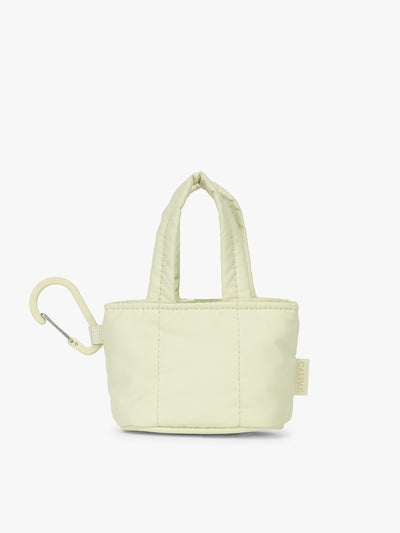 CALPAK Luka Tote Zip Bag Charm in light green Celadon with carabiner; AMT2601-CELADON view 1
