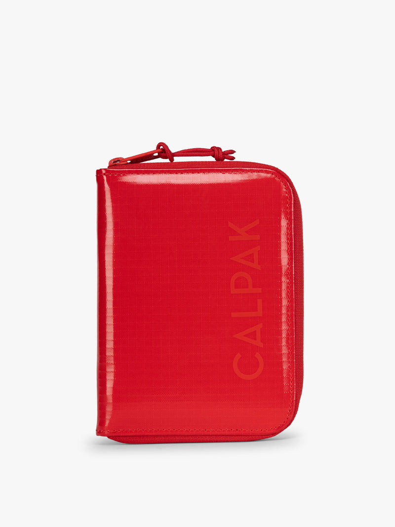CALPAK Terra Zip Passport Wallet in red Flame front