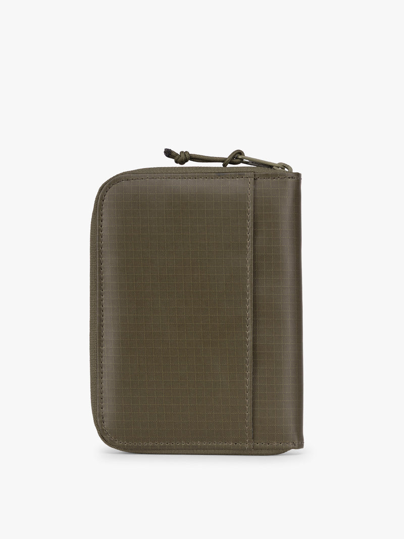 CALPAK Terra Zip Passport Wallet in green Pine back