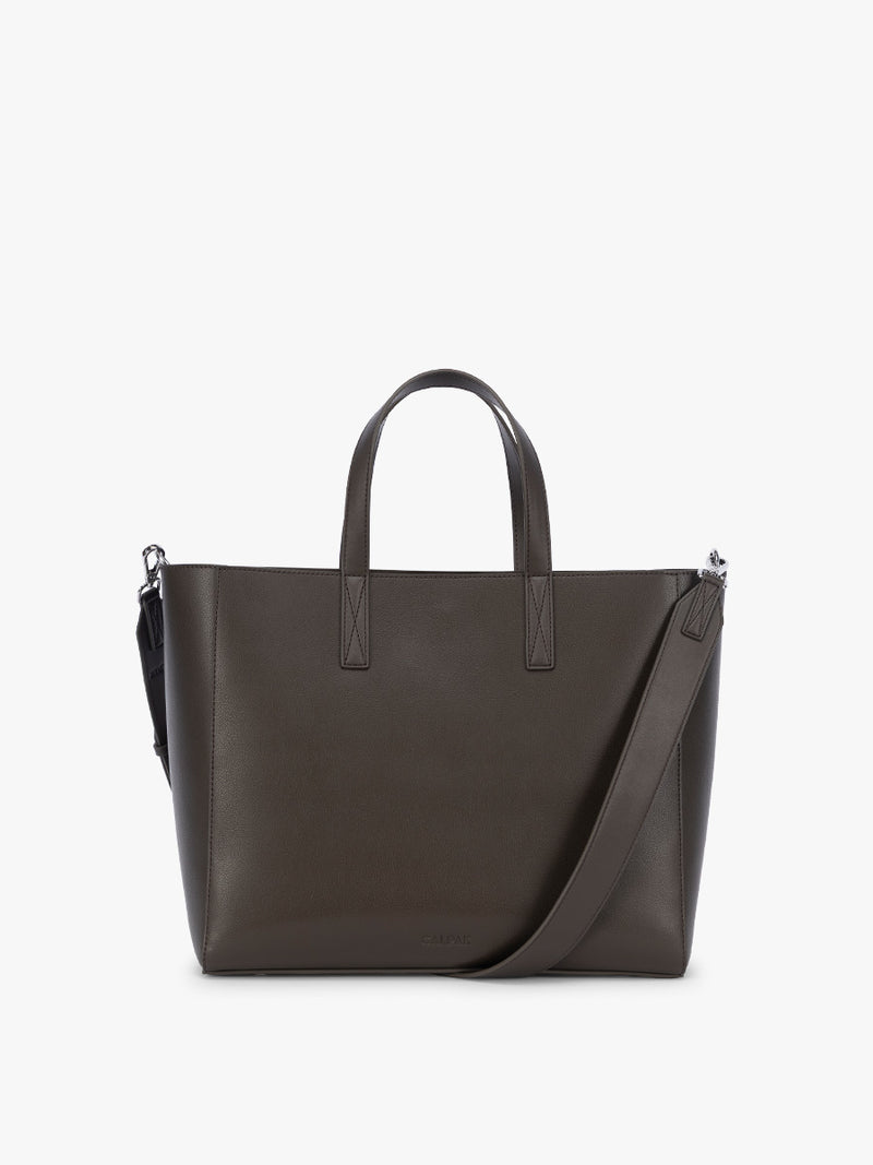 CALPAK Haven 15" Laptop Tote in dark brown Mushroom