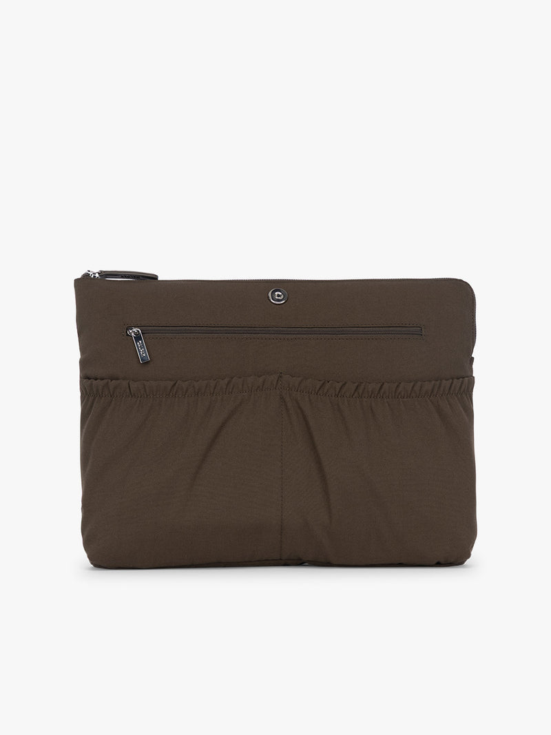 Removeable insert of CALPAK Haven 15" Laptop Tote in dark brown Mushroom