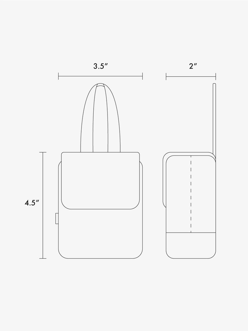 Pacifier pouch line drawing dimensions in inches