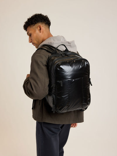 CALPAK Luka Backpack in Glazed Black; BPL2001-GLAZED-BLACK view 2