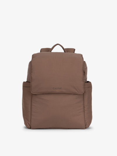 CALPAK Mini Diaper Backpack in brown Hazelnut on a white background; BPC2402-HAZELNUT view 1