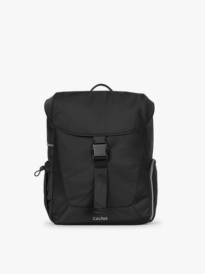 CALPAK Fit Gym Backpack in Black front view with white background; BPF2601-BLACK view 1
