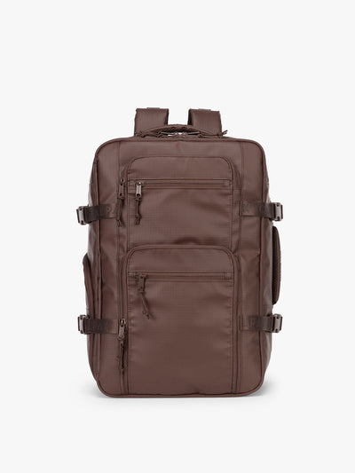 CALPAK Terra 26L Laptop Duffel Backpack in brown Walnut front view;  BPH2201-WALNUT view 1