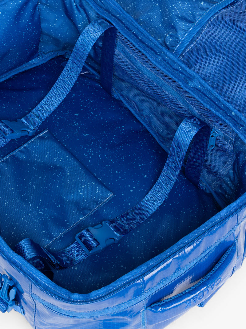 CALPAK Terra 26L Backpack Duffel in blue Cobalt opened view