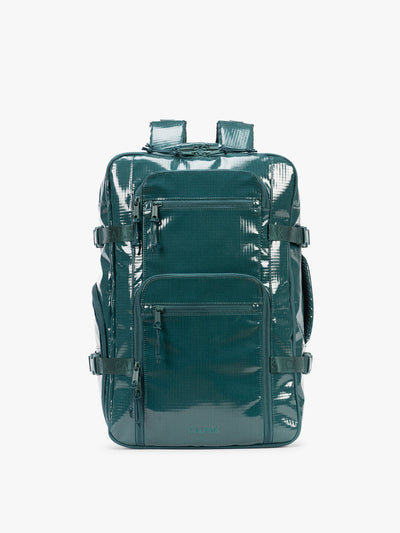 CALPAK Terra 26L Laptop Backpack in dark blue green Kale with multiple pockets on a white background; BPH2201-KALE view 1