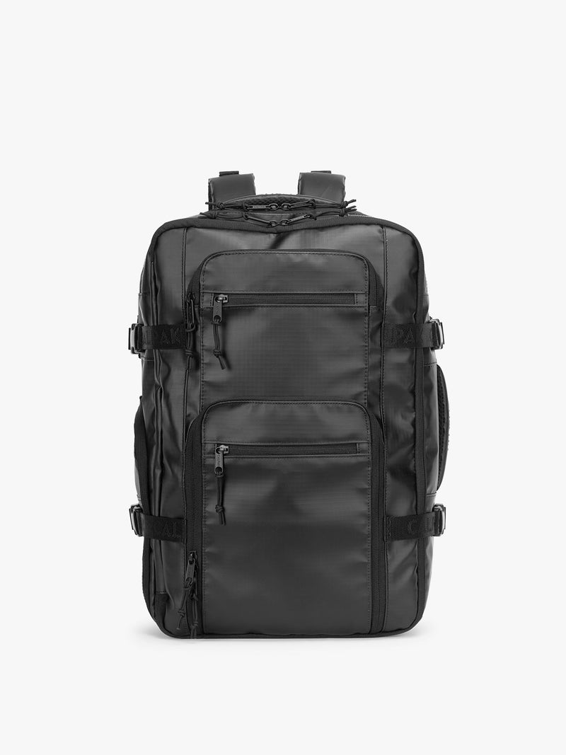 CALPAK Terra 26L Laptop Duffel Backpack in black Matte Obsidian front view