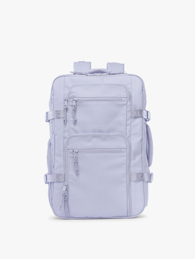 CALPAK Terra 26L Laptop Duffel Backpack with multiple pockets in light purple Sea Glass on a white background; BPH2201-SEA-GLASS view 1