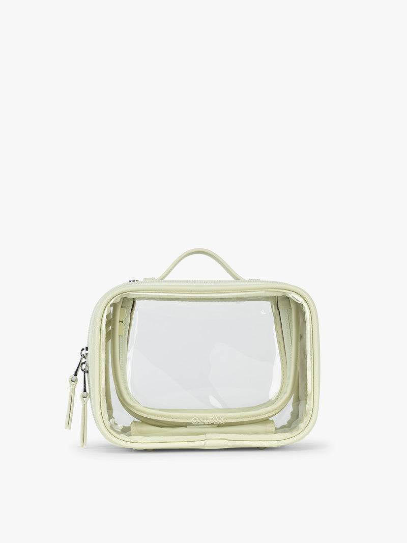 CALPAK Small Clear Cosmetic Case in light green Celadon
