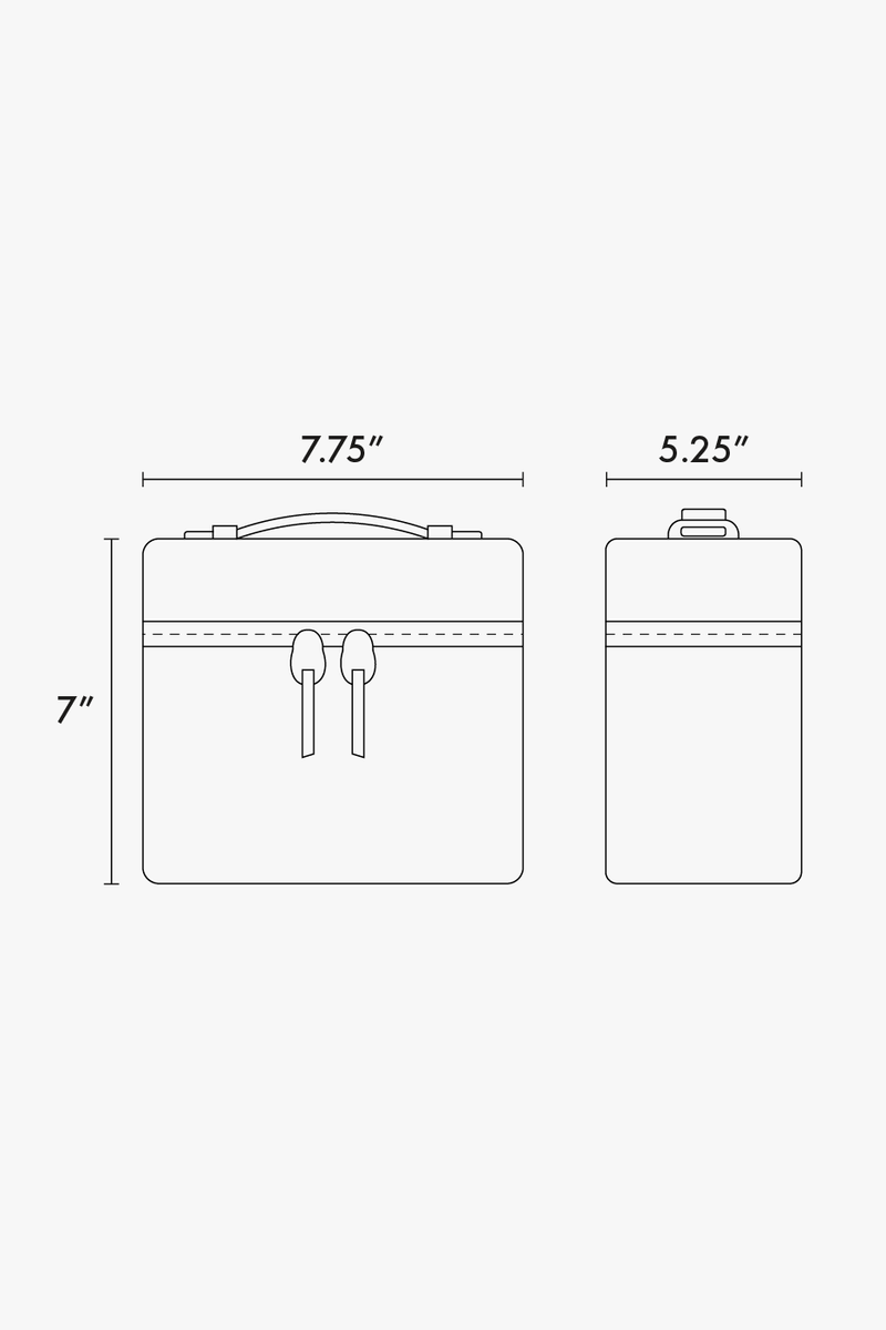 CALPAK Clear Train Case with Top Compartment dimensions