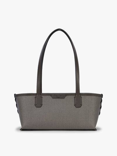 CALPAK Colette Canvas Shoulder Tote in brown Mushroom canvas material ; CLST2601-MUSHROOM view 1