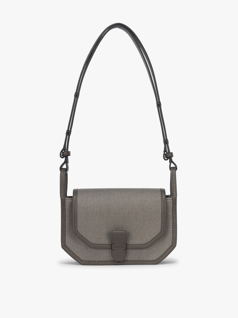CALPAK Colette Canvas Crossbody Wallet Bag in brown canvas material
