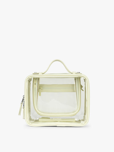 CALPAK Medium Clear Cosmetic Case in light green Celadon; CMM2201-CELADON view 1