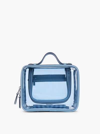 CALPAK Clear Cosmetic Case in light blue French Blue; CMM2201-FRENCH-BLUE view 1