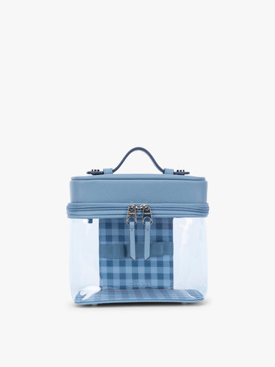 CALPAK Clear Cosmetic Case in light blue French Blue; CTC2401-FRENCH-BLUE view 1