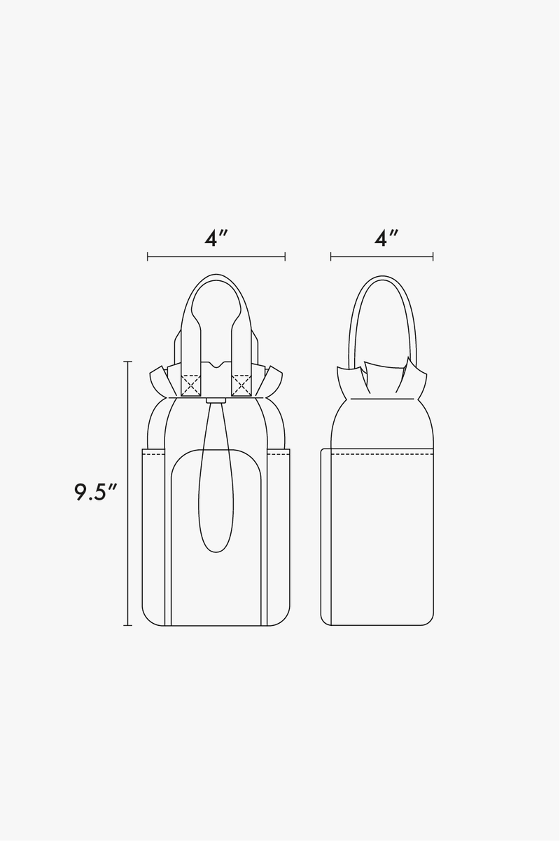 CALPAK Insulated Water Bottle Holder line drawings in inches