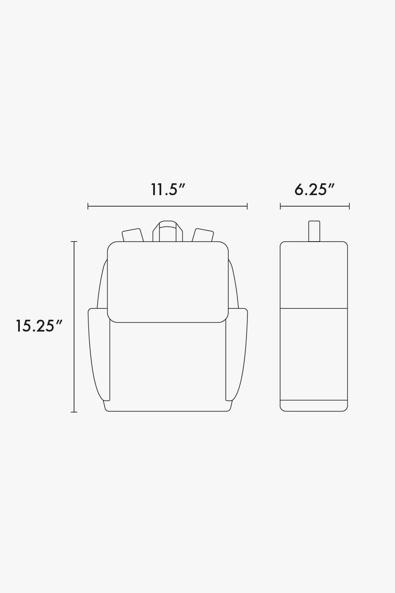 CALPAK diaper backpack with laptop sleeve dimensions 15.25"x11.5"x6.25