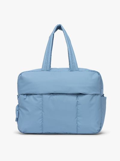 CALPAK Luka Large travel duffel bag in French Blue shown front view; DLL2201-FRENCH-BLUE view 1