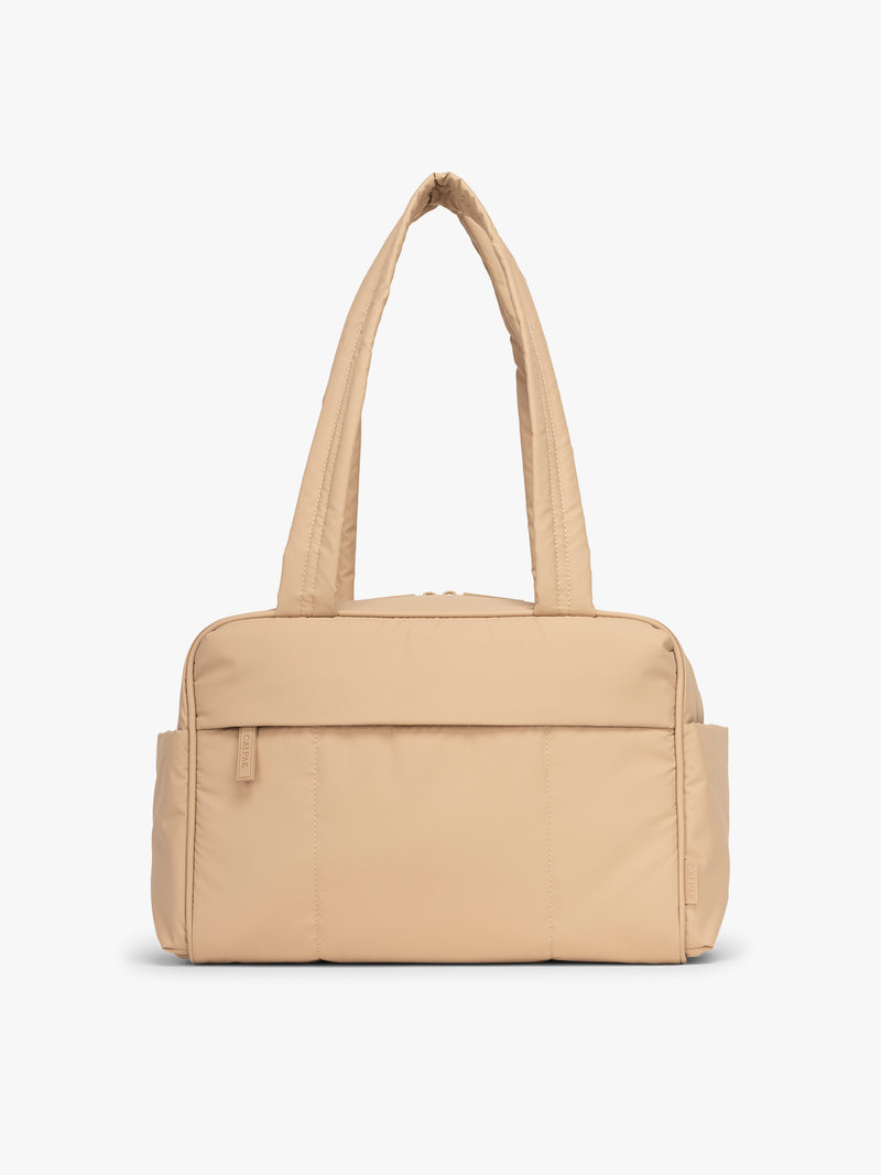 CALPAK Luka Mini Duffel in beige Latte on a white background