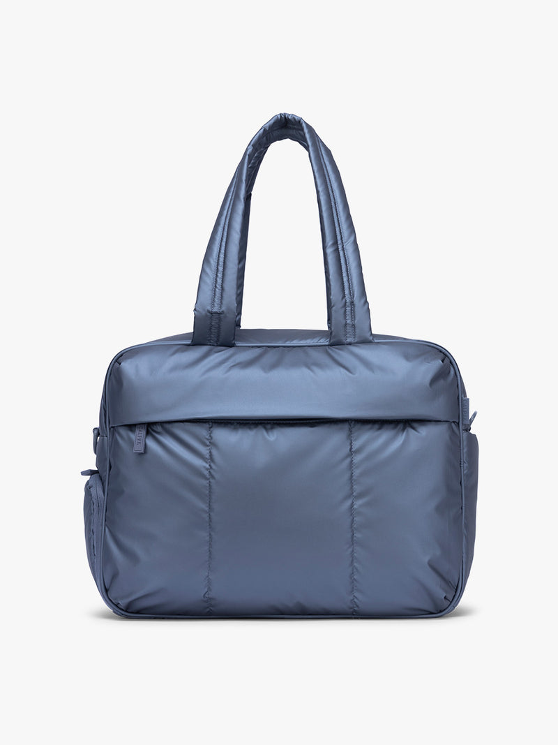 CALPAK Luka Duffel in metallic dark blue material Metallic Indigo