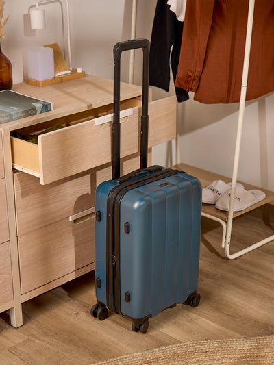 CALPAK Pacific blue carry-on luggage made from an ultra-durable polycarbonate shell and expandable by up to 2; LCO1020-PACIFIC view 2