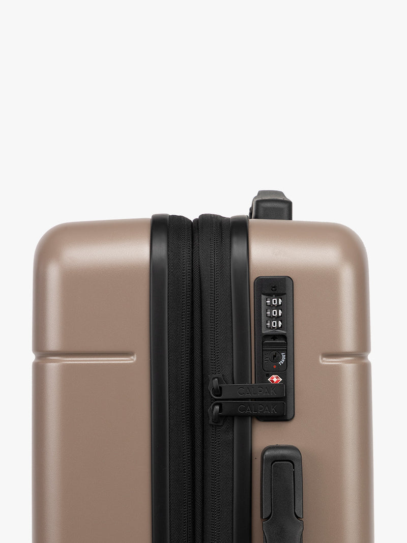 CALPAK Hue Large Luggage in brown chocolate tsa lock