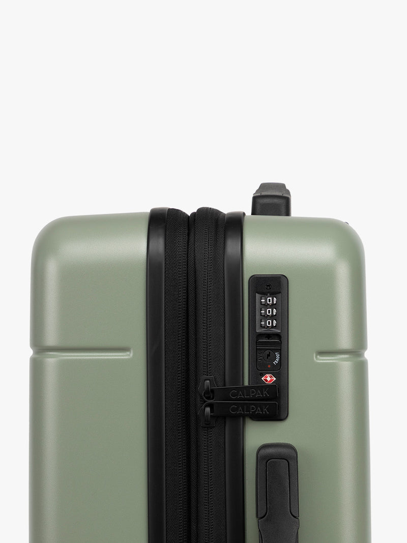 CALPAK Hue Large Luggage in green Juniper tsa lock
