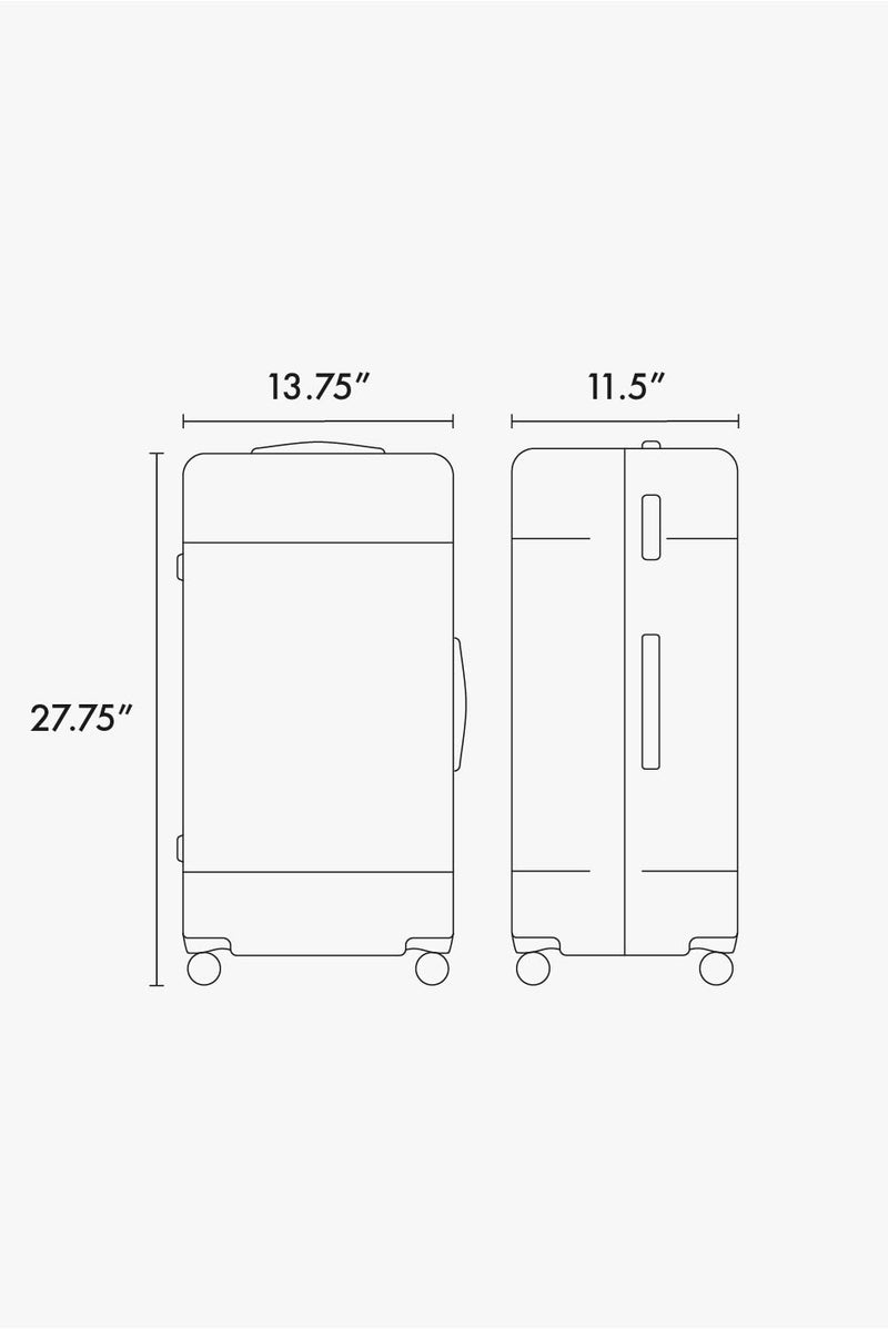 CALPAK Hue Medium Luggage line drawing dimensions in inches 27.75"x13.75"x11.5"