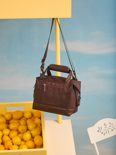 Brown Walnut 8L insulated soft sided cooler bag with multiple exterior pockets and water-resistant lining by CALPAK; ISCS2401-WALNUT view 2