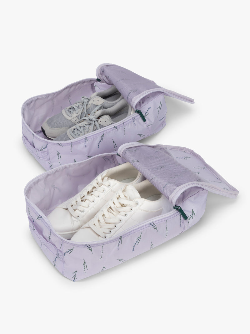 Shoes in the CALPAK Shoe Cubes (set of 2) in light purple lavender print in Lavender Bloom