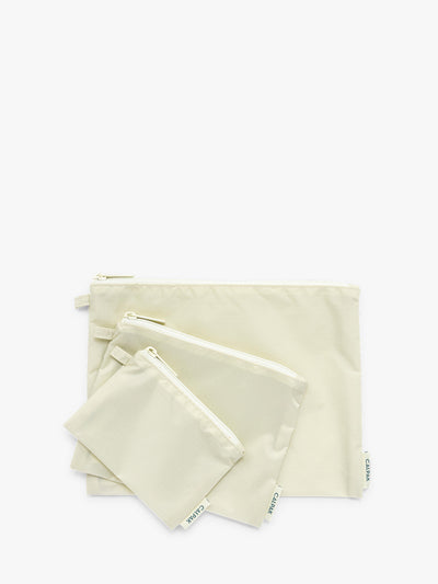 CALPAK Compakt ZIppered Pouch Set in light green Celadon; KZB2001-CELADON view 1