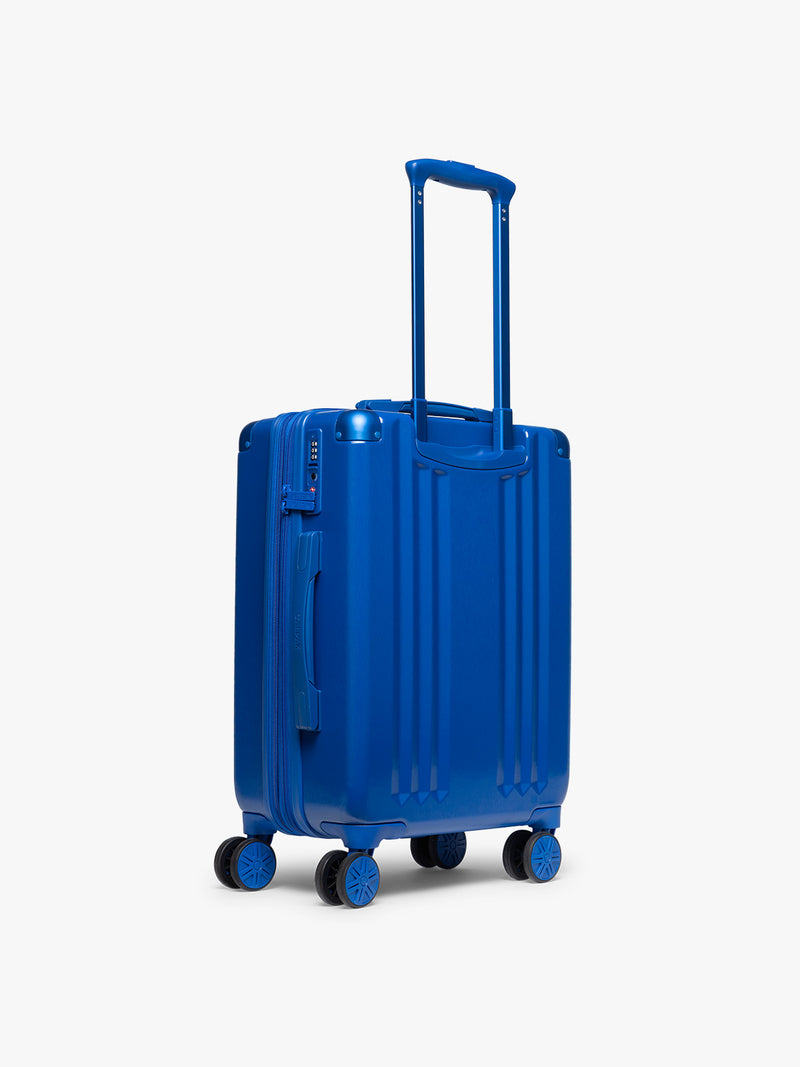 CALPAK Ambeur Carry On Luggage in dark blue Cobalt back view
